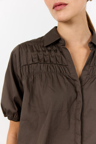 LR-ISLA SOLID 129 Shirt Dark brown