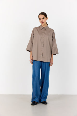 LR-ISLA SOLID 124 Shirt Dark Sand
