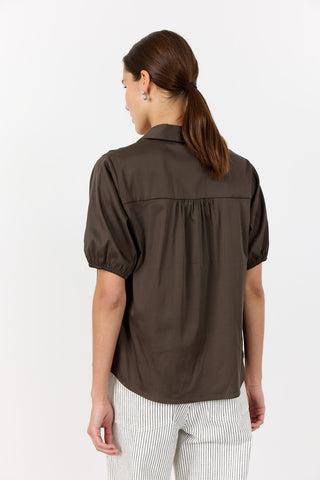 LR-ISLA SOLID 129 Shirt Dark brown