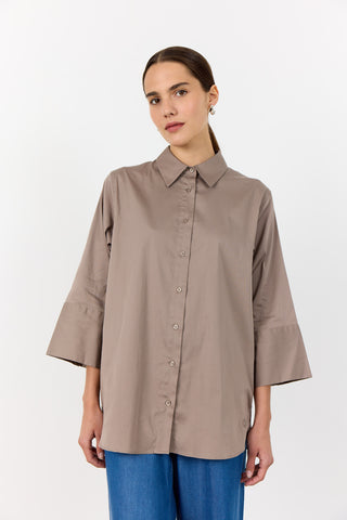 LR-ISLA SOLID 124 Shirt Dark Sand
