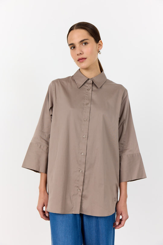 LR-ISLA SOLID 124 Shirt Dark Sand