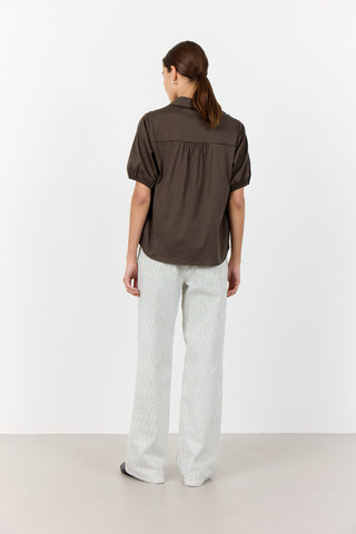 LR-ISLA SOLID 129 Shirt Dark brown