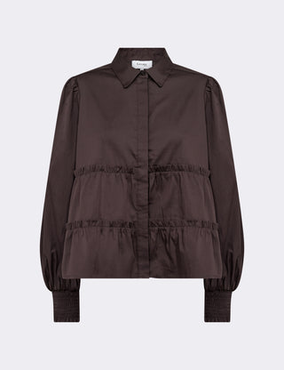LR-ISLA SOLID 95 Shirt Dark brown