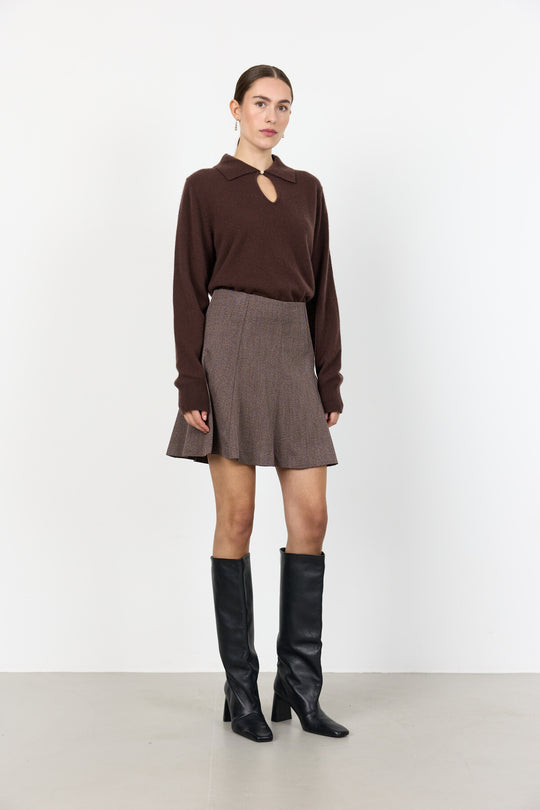 LR-OBASSIE 2 Skirt Dark brown