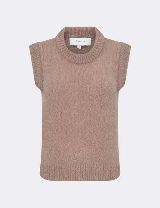 LR-NOREEN 5 Waistcoat Light brown