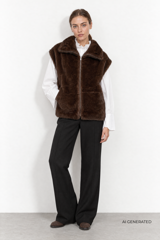 LR-ULLE 2 Waistcoat Dark brown