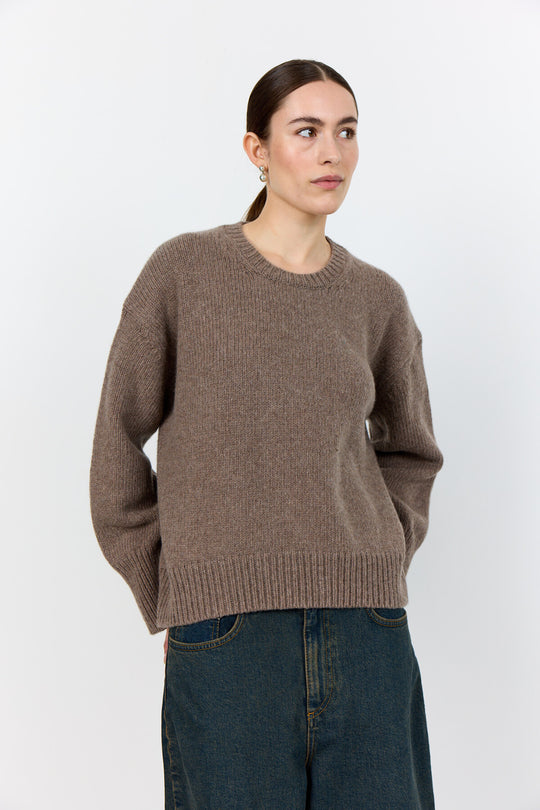 LR-PERLE 1 Pullover Light brown