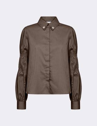 LR-ISLA SOLID 143 Shirt Dark brown