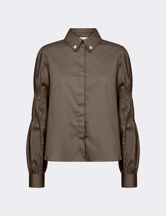 LR-ISLA SOLID 143 Shirt Dark brown