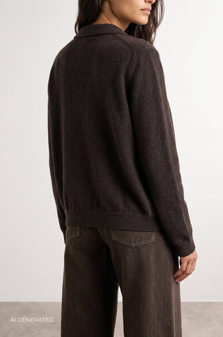 LR-ISMAILA 6 Cardigan Dark brown