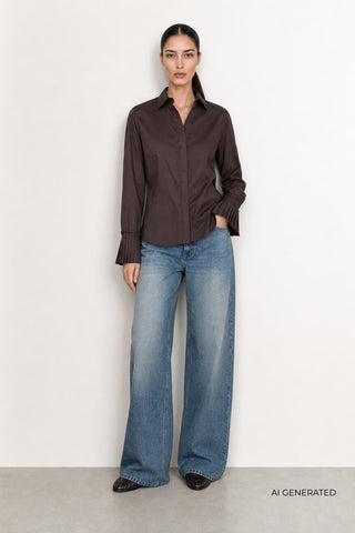 LR-ISLA SOLID 130 Shirt Dark brown