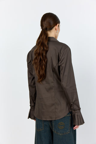 LR-ISLA SOLID 130 Shirt Dark brown