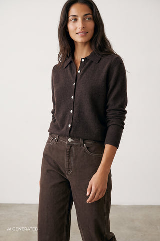 LR-ISMAILA 6 Cardigan Dark brown