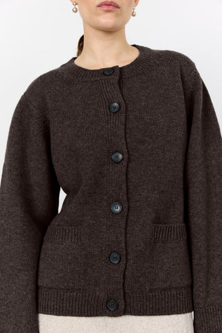 LR-PERLE 9 Cardigan Dark brown