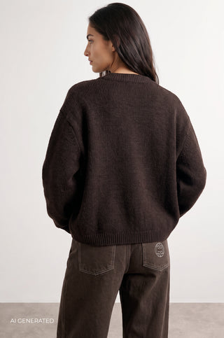 LR-PERLE 9 Cardigan Dark brown