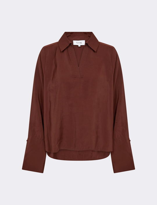 LR-OCTAVIA 1 Blouse Dark brown
