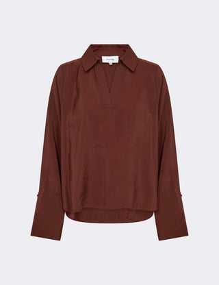 LR-OCTAVIA 1 Blouse Dark brown