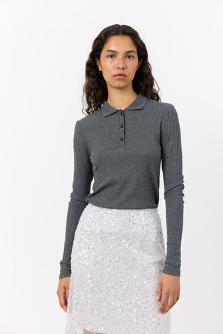 LR-ISSEY 3 Blouse Dark grey