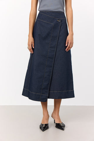 LR-INEZ 3 Skirt Dark denim