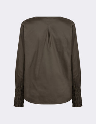 LR-ISLA SOLID 113 Blouse Dark brown