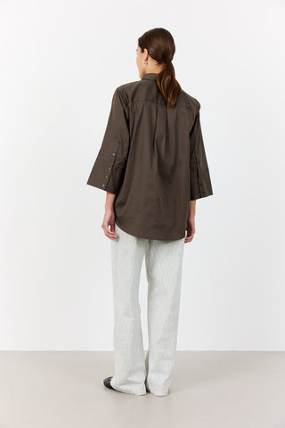 LR-ISLA SOLID 124 Shirt Dark brown