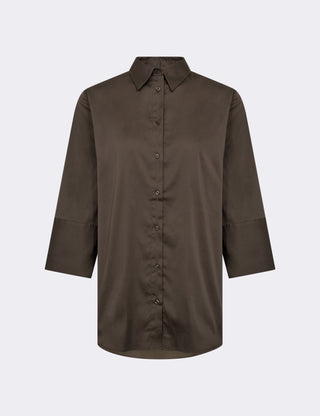 LR-ISLA SOLID 124 Shirt Dark brown