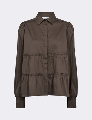 LR-ISLA SOLID 95 Shirt Dark brown