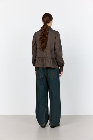 LR-ISLA SOLID 95 Shirt Dark brown