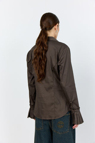 LR-ISLA SOLID 130 Shirt Dark brown