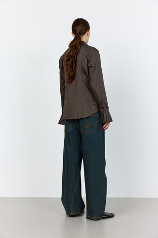 LR-ISLA SOLID 130 Shirt Dark brown