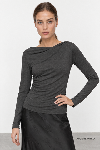 LR-UNICO 1 Blouse Dark grey