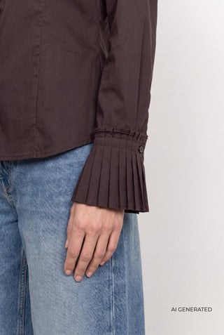 LR-ISLA SOLID 130 Shirt Dark brown