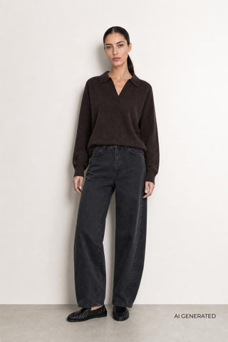 LR-ISMAILA 9 Pullover Dark brown