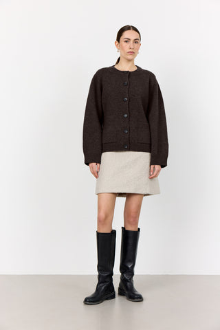 LR-PERLE 9 Cardigan Dark brown