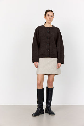LR-PERLE 9 Cardigan Dark brown