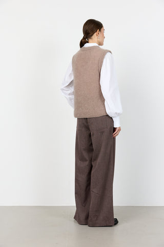 LR-NOREEN 5 Waistcoat Light brown