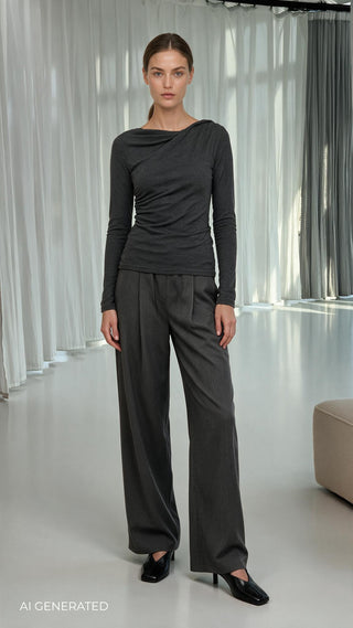 LR-UNICO 1 Blouse Dark grey