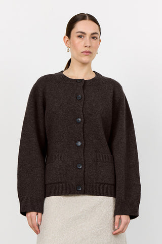 LR-PERLE 9 Cardigan Dark brown