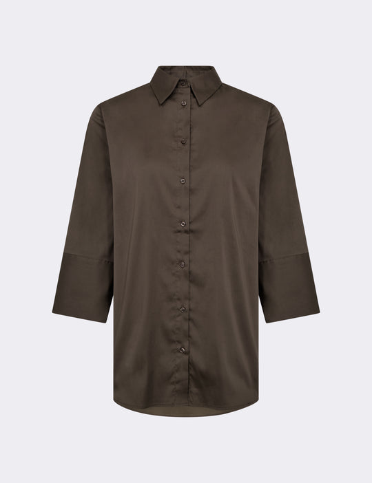 LR-ISLA SOLID 124 Shirt Dark brown