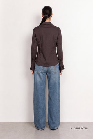 LR-ISLA SOLID 130 Shirt Dark brown