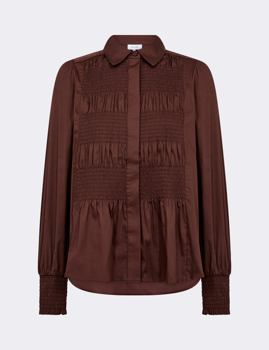 LR-ISLA SOLID 117 Shirt Dark brown