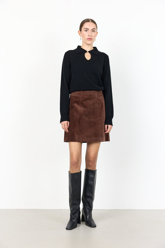 LR-ORLANDO 2 Skirt Dark brown