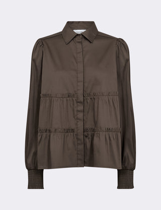 LR-ISLA SOLID 95 Shirt Dark brown