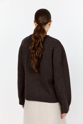 LR-PERLE 9 Cardigan Dark brown
