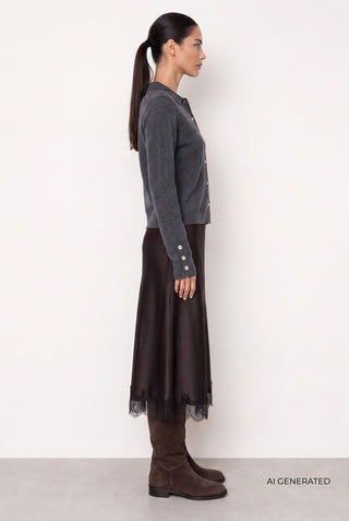 LR-ISMAILA 6 Cardigan Dark grey