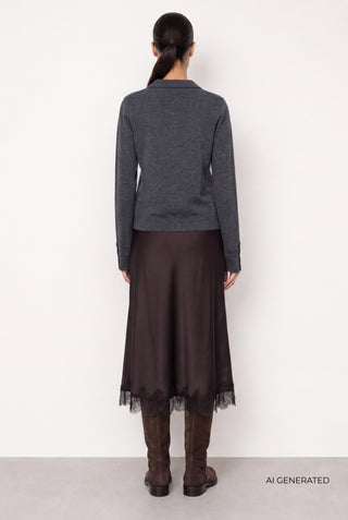 LR-ISMAILA 6 Cardigan Dark grey