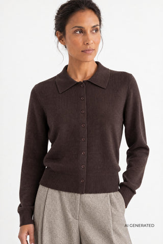 LR-ELOISE 23 Cardigan Dark brown