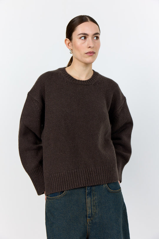 LR-PERLE 1 Pullover Dark brown
