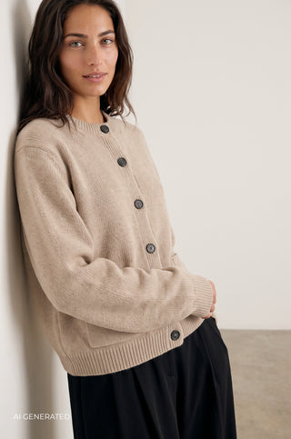 LR-PERLE 9 Cardigan Sand