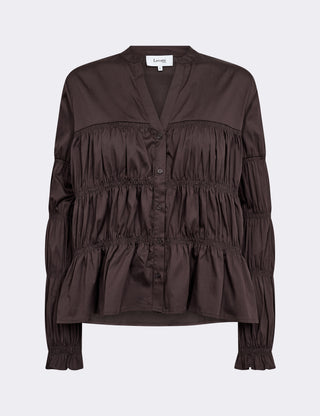 LR-ISLA SOLID 146 Shirt Dark brown